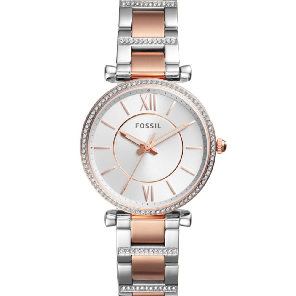 Authentic two-toned fossil watch
